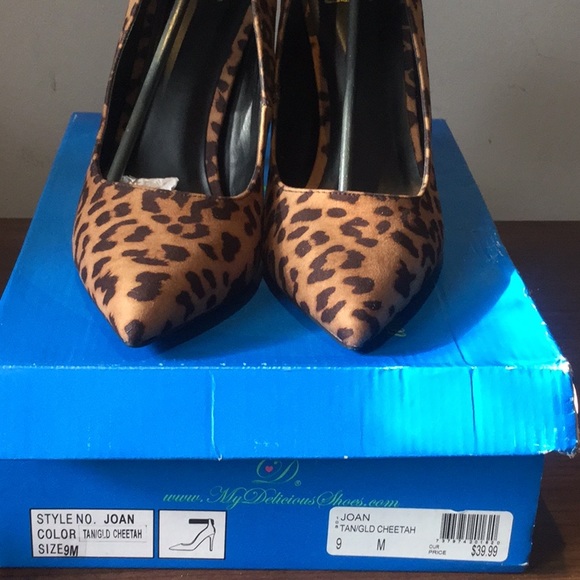 💃🏿Joan Tan/Gold Cheetah Print Stilettos💃🏿 - Picture 6 of 6